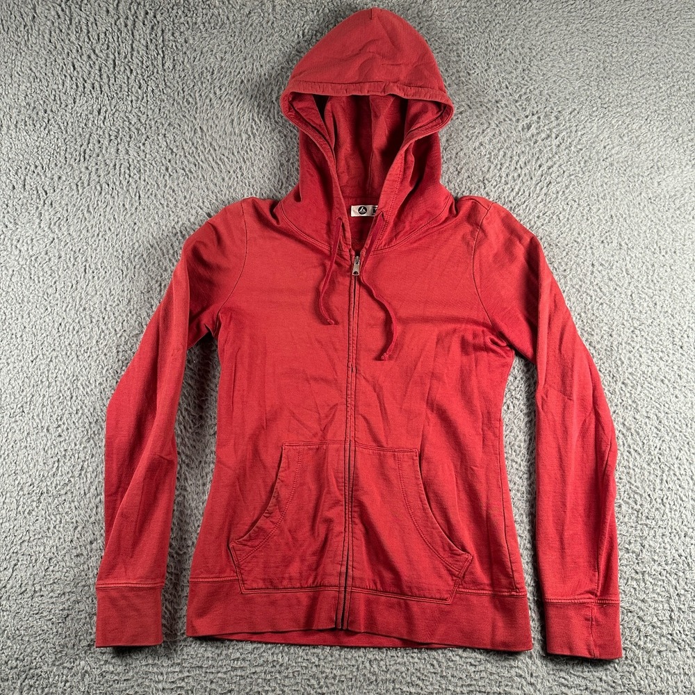American Giant‎ Hoodie Womens M Red Full Zip Soft Pockets Made In USA Cotton